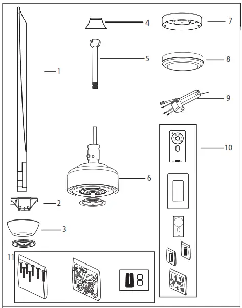 HINKLEY 903680FGT LDD 80 Inch Sculpt Indoor or Outdoor Ceiling Fan - UNPACKING YOUR FAN