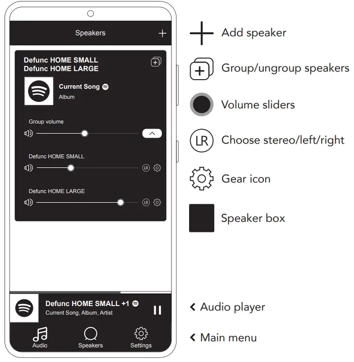 defunc HOME LARGE White Multi Room Wifi Speaker - fig 2
