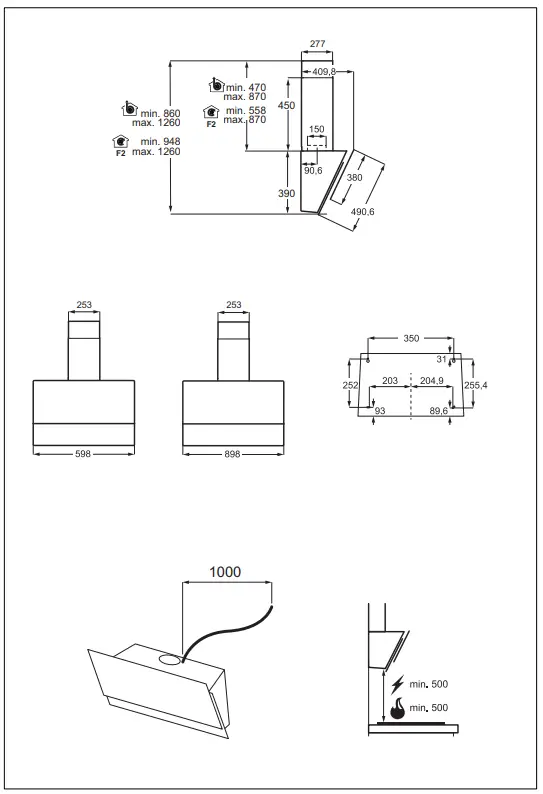 AEG DVE5671HG 60cm Chimney Cooker Hood - fig 2