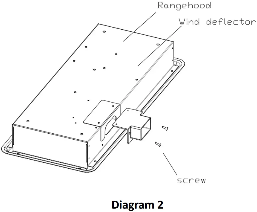 AUSSIE TRAVELLER 465mm 12V Recessed Rangehood - Wind deflector