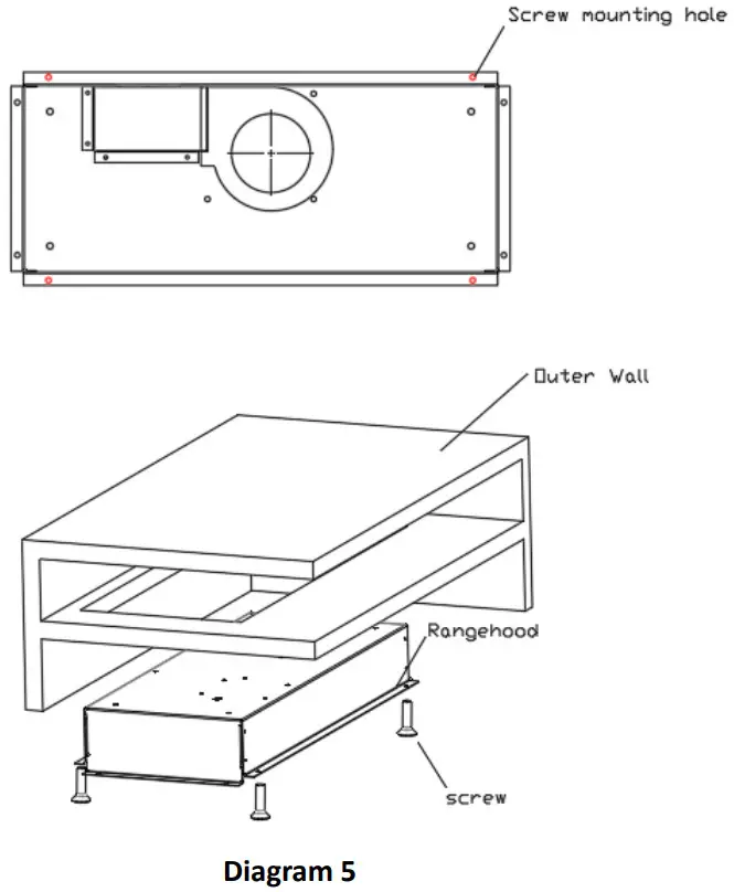 AUSSIE TRAVELLER 465mm 12V Recessed Rangehood - pan head