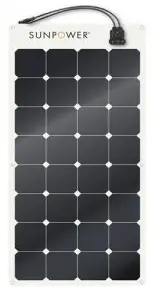 SUNPOWER Type E Flexible 100 watt 12 Volt Solar Panel - Cable Management1