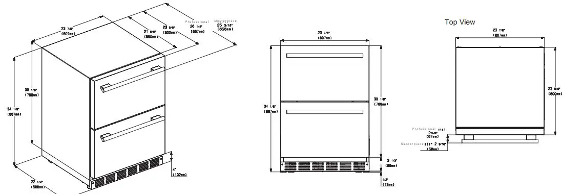 Thermador T24UR905DP Under Counter Double Drawer Refrigerator-fig2