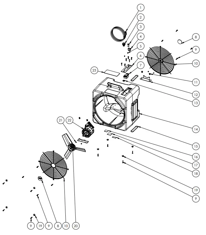 Powr-Flite PDF5 Daisy Chain Flood Drying Axial Fan -FIRURE 5