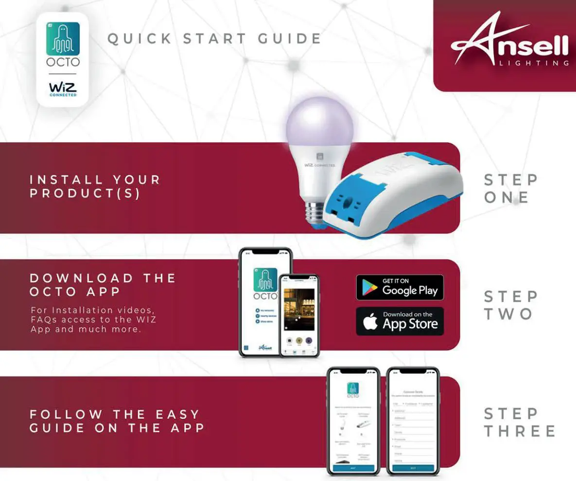 Ansell Complete Octo WiZ WiFi Instructions - Quick Start Guide