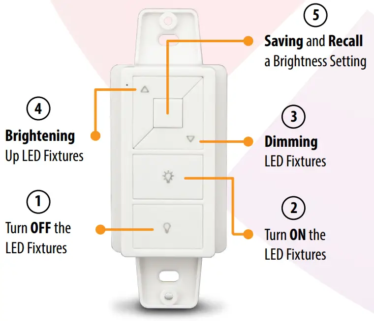 Solid Apollo Magro Wireless LED Wall Dimmer Switch - Buttons and Functions