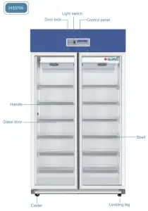 GLOBAL INDUSTRIAL 2453704 Pharmaceutical Refrigerator - Component Names