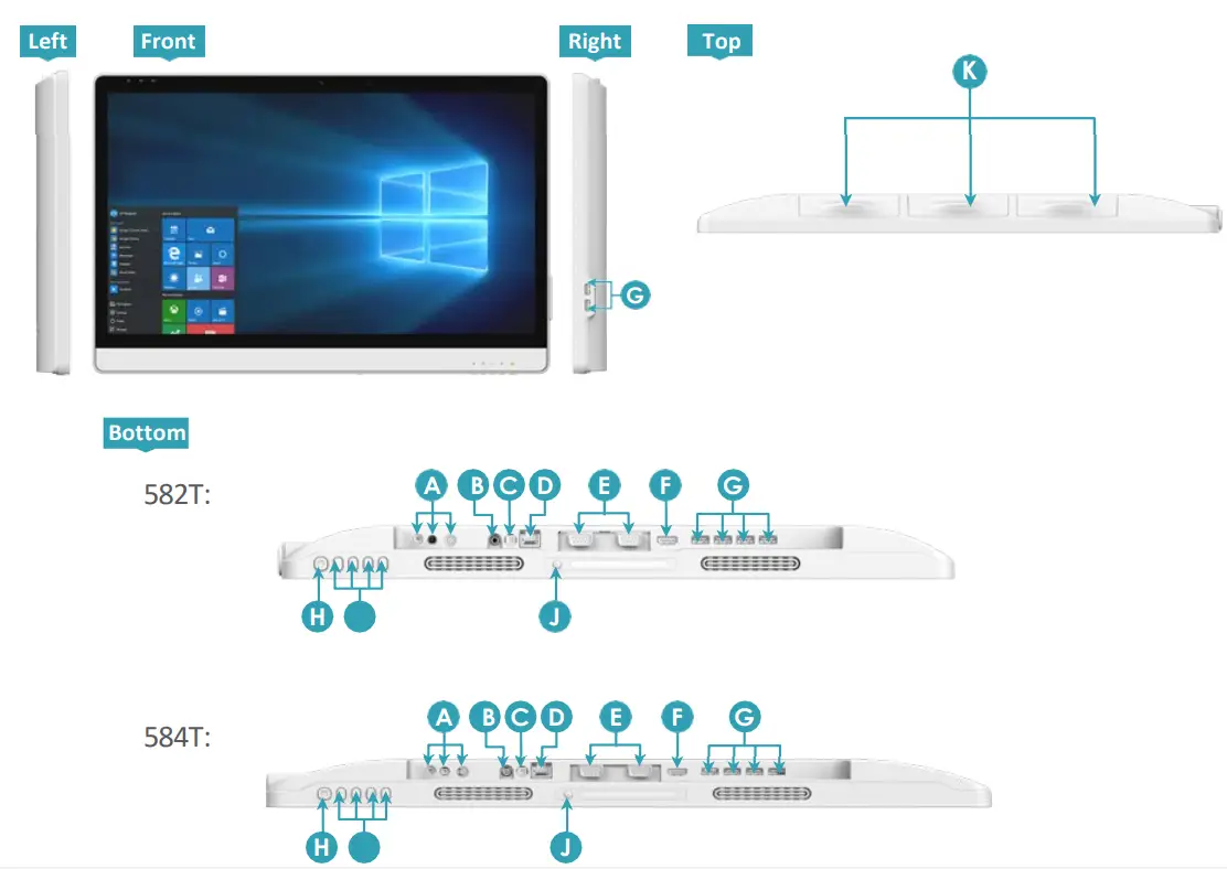 DT Research 582T Medical Grade Integrated LCD System - Cart Computer