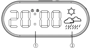 EXPLORE SCIENTIFIC RDC2002 Mirror Clock with Weather Display - LCD DISPLAY