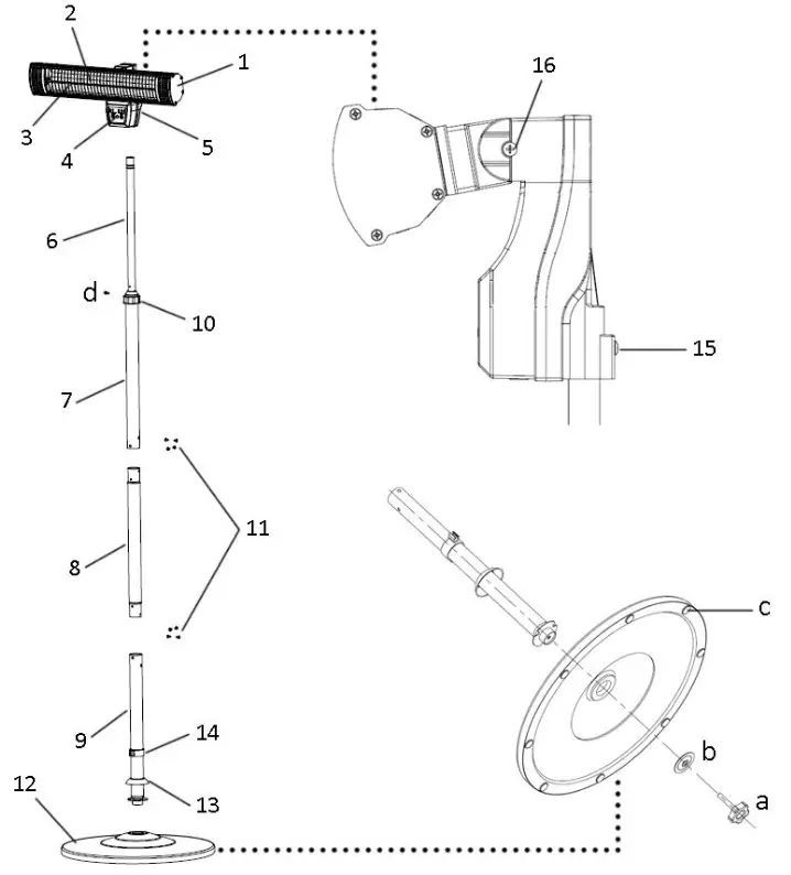 emerio PH 1261841 Patio Heater - power