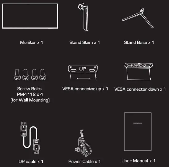 SVIVE PYX 35D601 35 Inch Gaming Monitor -Box Contens