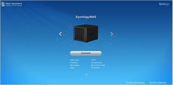 Synology DiskStation Not Installed.