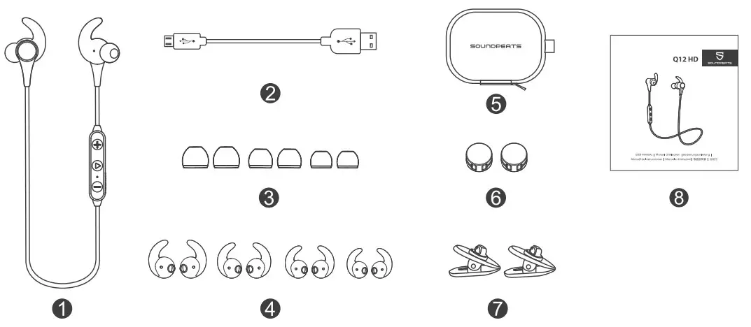 SOUNDPEATS Wireless Bluetooth Magneticpackage content