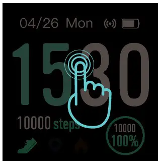 kogan Active + Smart Watch touching the watch face.