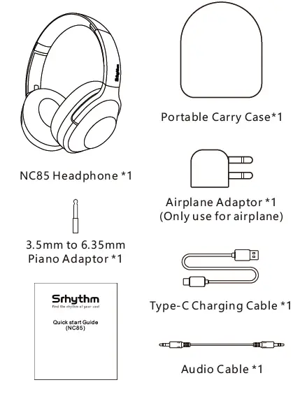 Srhythm NC85 Noise Cancelling Headphones 1