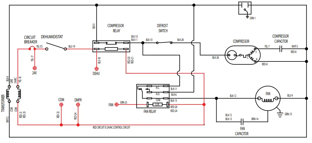 SANTA FE ULTRA70 Whole Home Dehumidifier - Wiring Schematic