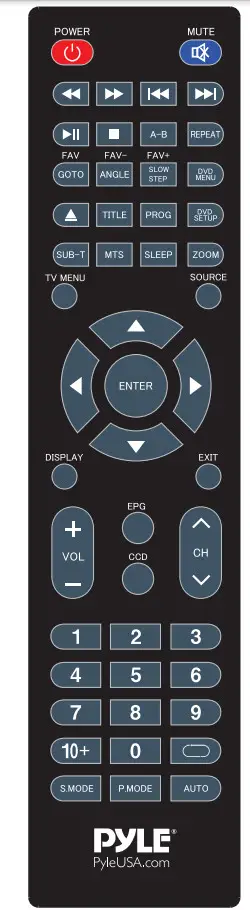 PYLE PLTLD19 ELED RV Digital TV - remot 2