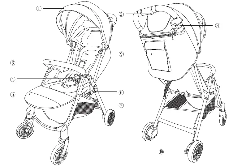 besrey BR-C760 Gravity Fold Stroller-1