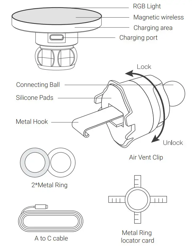 MIBHUVAN CT5 49 MagSafe Magnetic Suction Wireless Charging Bracket - Product Overview