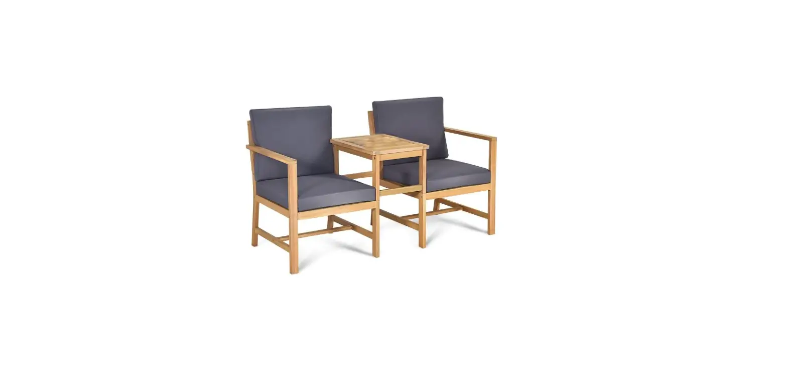 Homedepot Zmwv208 Acacia Wood Loveseat With Separable Coffee Table User Manual