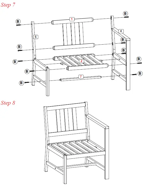 HOMEDEPOT ZMWV208 Acacia Wood Loveseat with Separable Coffee Table fig 7