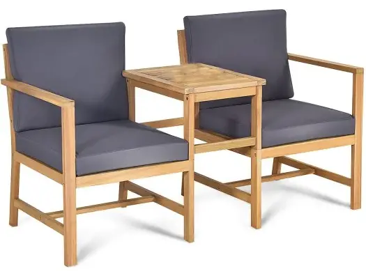 HOMEDEPOT ZMWV208 Acacia Wood Loveseat with Separable Coffee Table product