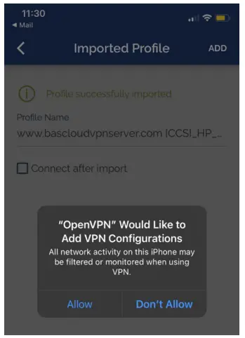 CONTEMPORARY CONTROLS Using OpenVPN File on iOS-5