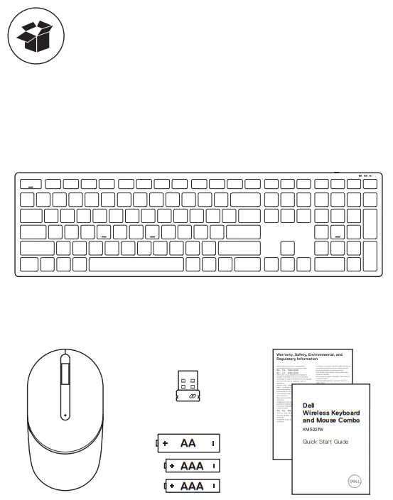 DELL KM5221W Wireless Keyboard and Mouse Combo - Fig