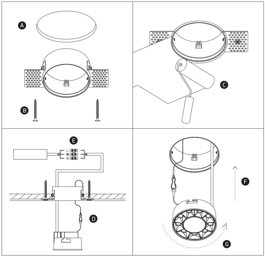 oneLIGHT 10112XTR Recessed Trimless Fixed Spot Round Light-FIG4