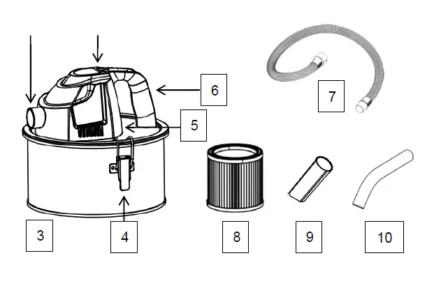 CROWN CMVC-414 ASH Vacuum Cleaner FIG (1)