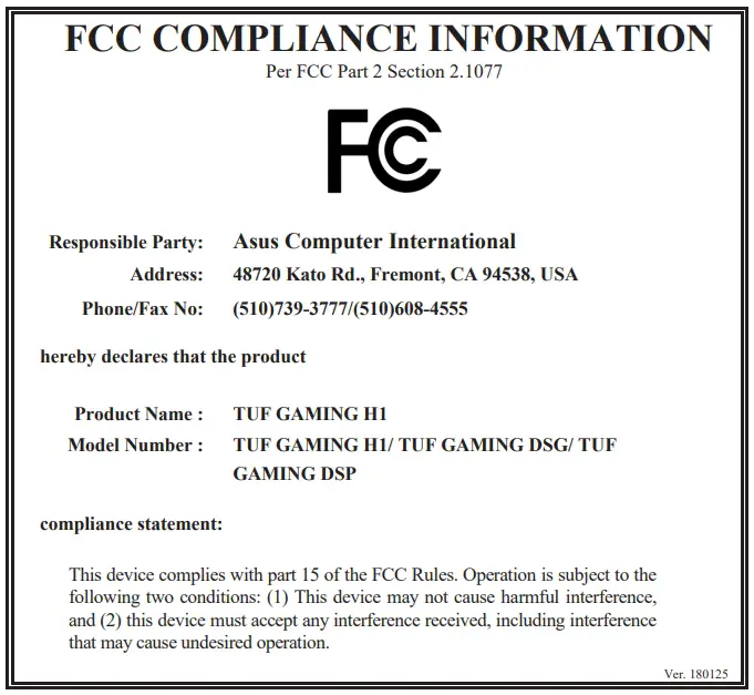 FCC Information