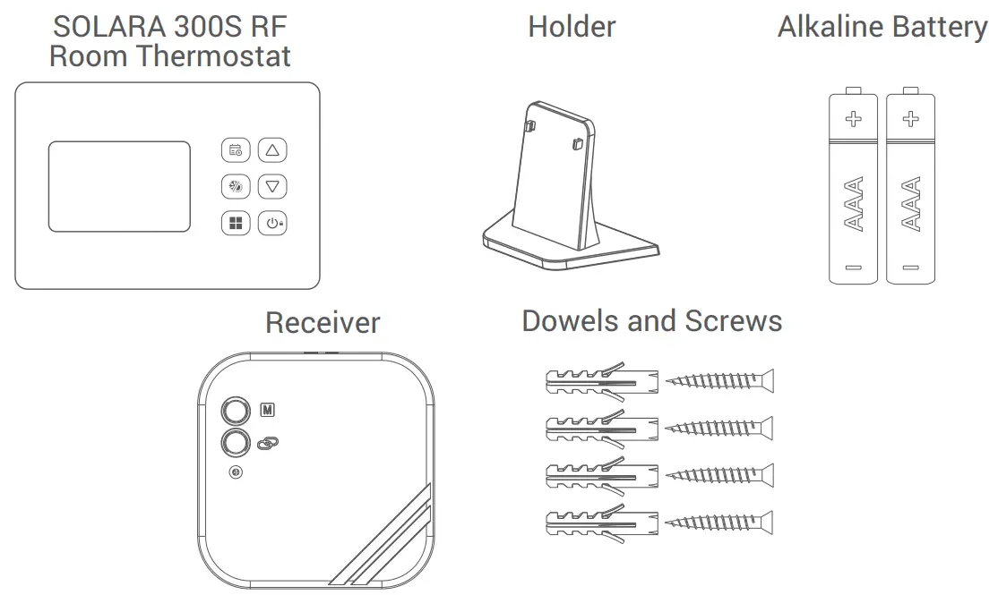GENERAL LIFE SOLARA 300S RF Wireless Room Thermostat - fig 1
