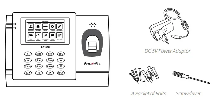 FINGERTEC AC100C Time Attendance System with 3ft Ethernet - Getting Started 1