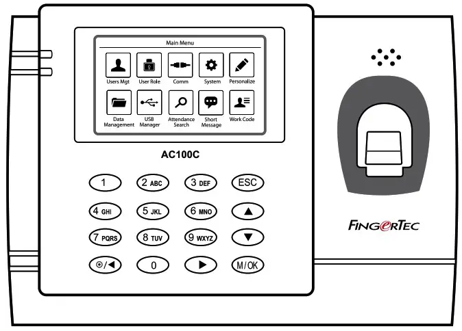 FINGERTEC AC100C Time Attendance System with 3ft Ethernet - cover