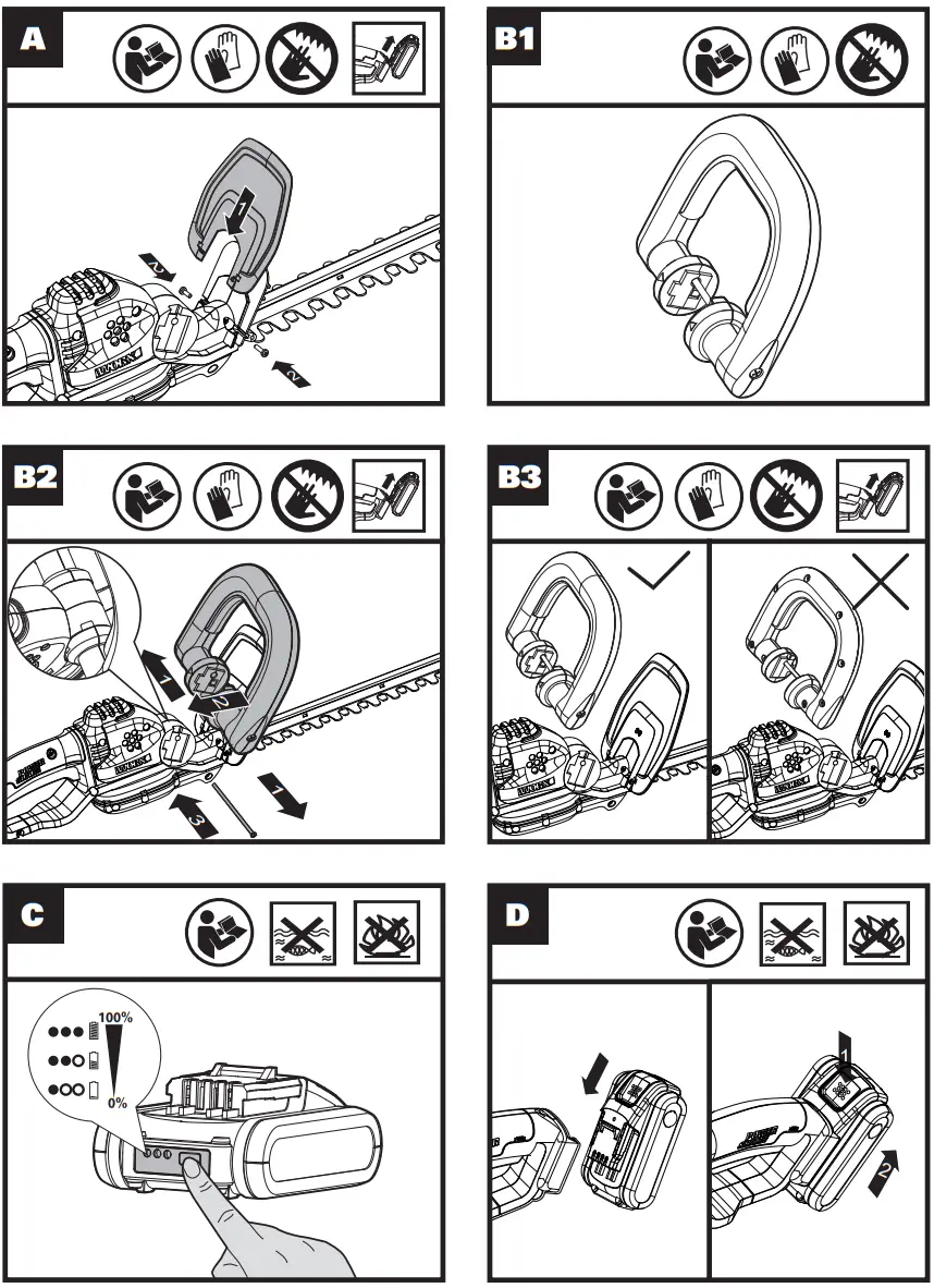 WORX WG264E 56 cm Cordless Hedge Trimmer - fig 2