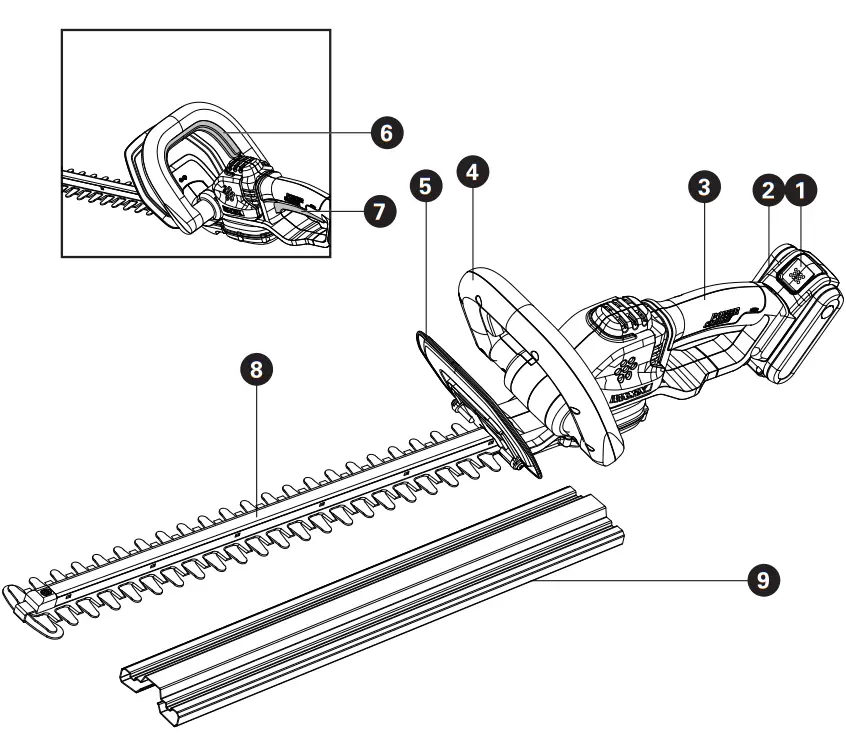 WORX WG264E 56 cm Cordless Hedge Trimmer - fig 3