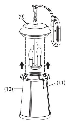FEIT Electric LAN18COEBZ 18 Inch LED Outdoor Lantern Instruction Manual - Install Bulbs and Glass Housing