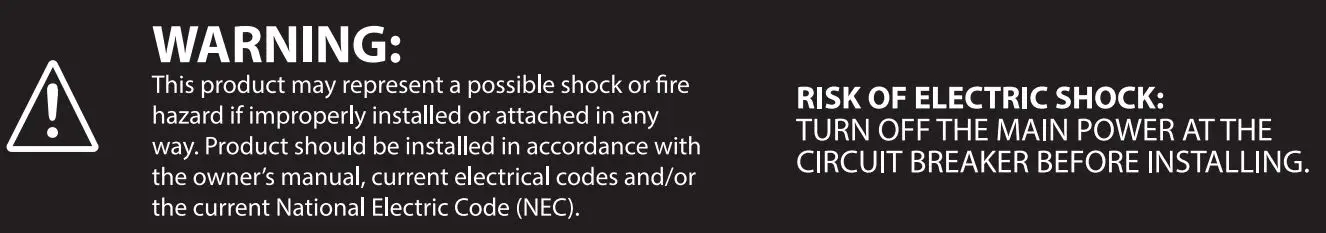 FEIT Electric LAN18COEBZ 18 Inch LED Outdoor Lantern Instruction Manual - Warning or Caution icon