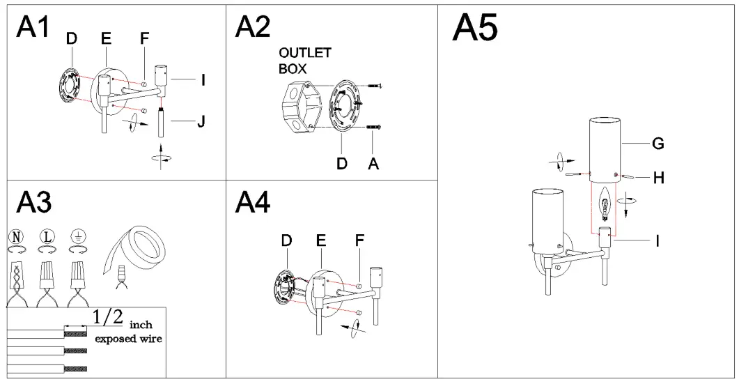 ZEVNI A04676 Gerben 11 Wide Black Vanity Light - 2