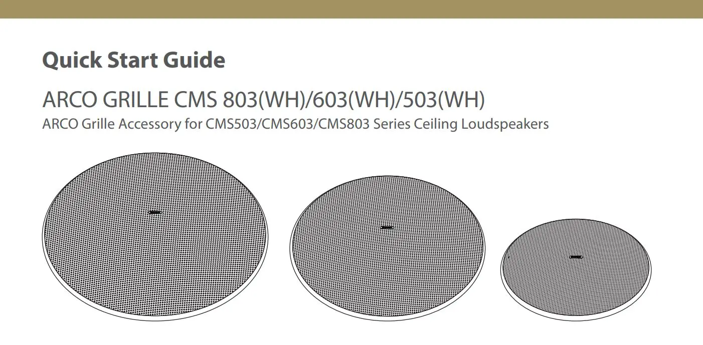 TANNOY 803 WH Ceiling Loudspeakers User Guide