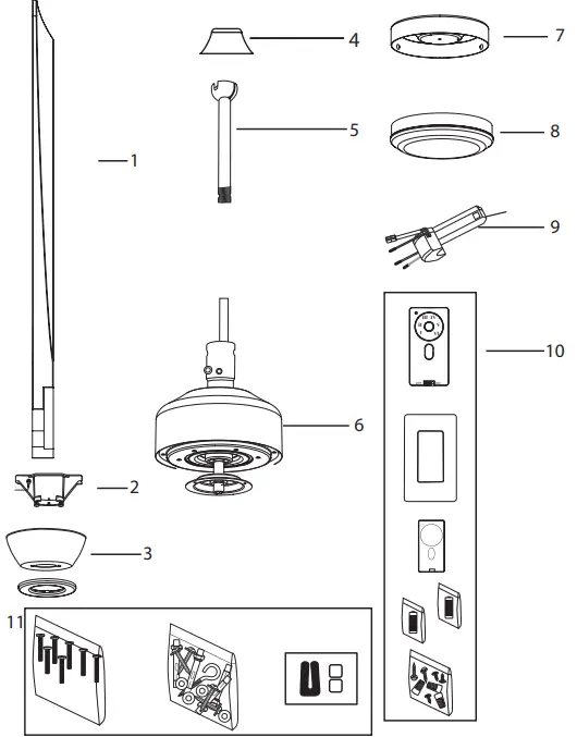 HINKLEY 903660FGT LDD Sculpt 60 Inch Indoor or Outdoor Ceiling Fan - FIg
