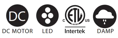 HINKLEY 903660FGT LDD Sculpt 60 Inch Indoor or Outdoor Ceiling Fan - Icon