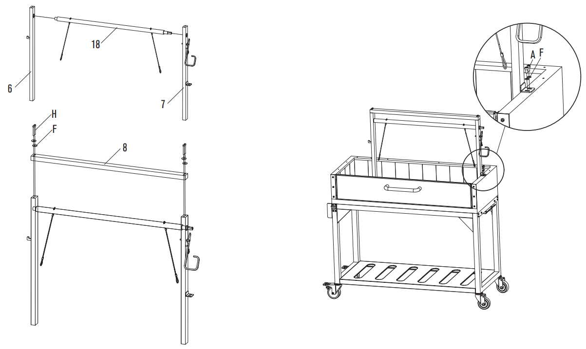 TAGWOOD BBQ BBQ03SI Argentine Santa Maria Wood Fire & Charcoal Grill - fig 5