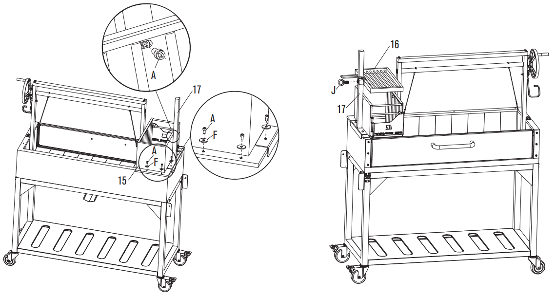 TAGWOOD BBQ BBQ03SI Argentine Santa Maria Wood Fire & Charcoal Grill - fig 7