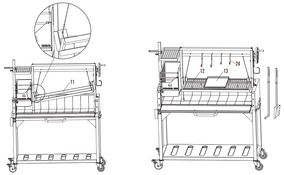 TAGWOOD BBQ BBQ03SI Argentine Santa Maria Wood Fire & Charcoal Grill - fig 8