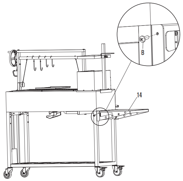 TAGWOOD BBQ BBQ03SI Argentine Santa Maria Wood Fire & Charcoal Grill - fig 9