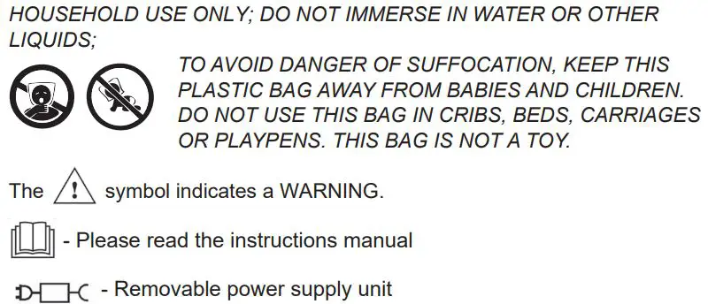 ETA770790000 SONIC Toothbrush User Manual - WARNINGS AND SYMBOLS USED ON THE APPLIANCE
