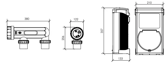 Emaux SSC Series Chlorinator-PRODUCT DIMENSIONS