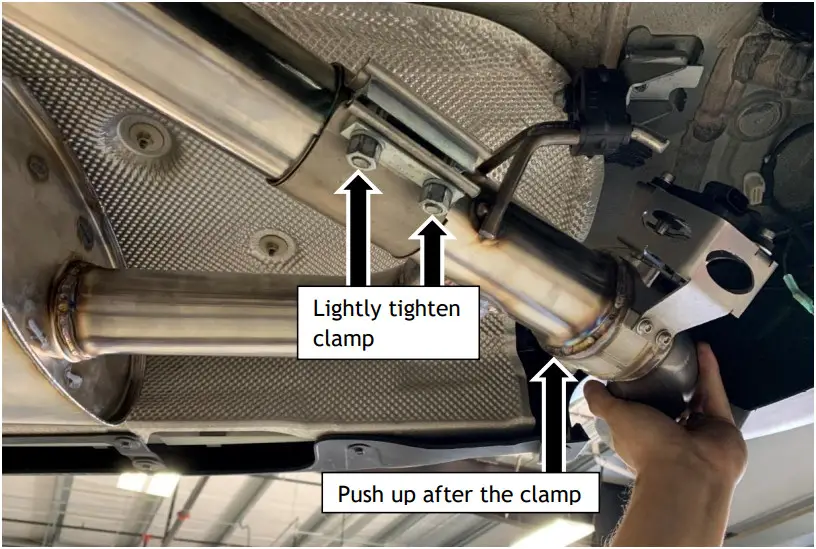 DINAN D660 0083 Valved Axle Back Exhaust - coupler clamp