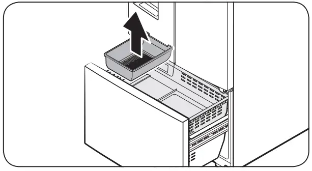 SAMSUNG RF4500A 30 Inch French Door Refrigerator - bucket to remove